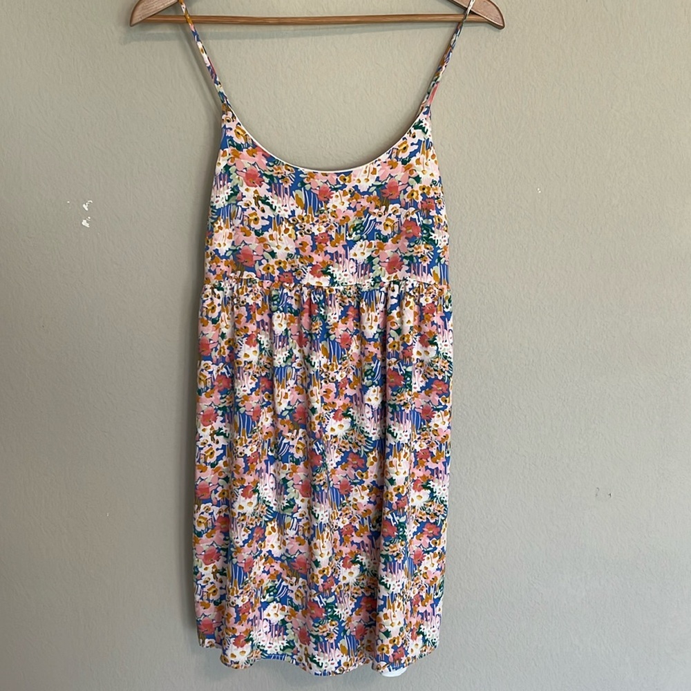 Impeccable Pig Floral Mini Dress with Spaghetti Straps. Size S